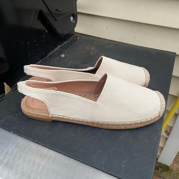 Women's Cream Espadrille Flats - Picture 2 of 7